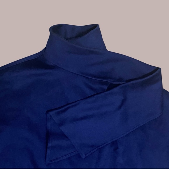 Vintage Gemini 100% Wool Cobalt Blue Scarf Wrap Coat Ruana Cape One Size - Picture 11 of 11